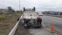 otro accidente en el acceso sur: choco, volco y esta herido otro accidente en el acceso sur: choco, volco y esta herido