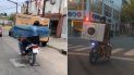 ¡insolito! se ataron un smart tv y un lavarropas para llevarlos en la moto ¡insolito! se ataron un smart tv y un lavarropas para llevarlos en la moto