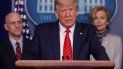 Trump en la conferencia en la Casa Blanca donde anunció que pondrá a disposición drogas que se utilizan para otras enfermedades y tienen efectos alentadores en pacientes con coronavirus. Trump en la conferencia en la Casa Blanca donde anunció que pondrá a disposición drogas que se utilizan para otras enfermedades y tienen efectos alentadores en pacientes con coronavirus.