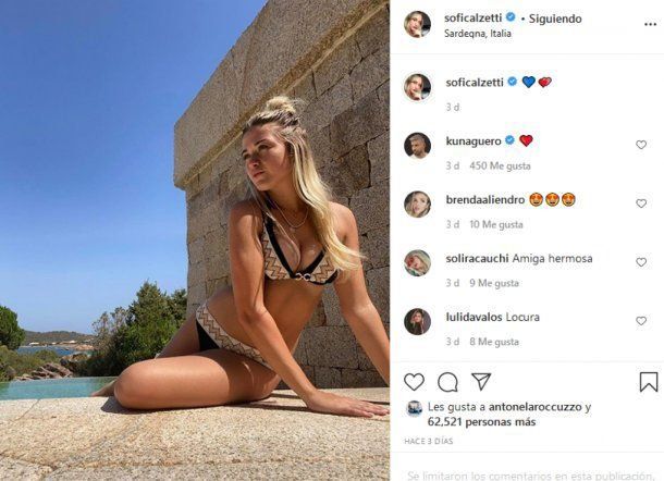 Antonella Rocuzzo le puso likes a las fotos de la novia del Kun
