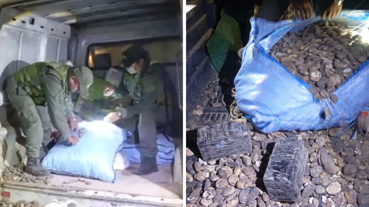 Llevaban cocaínaoculta entre bolsas de papas y fueron detenidos en Volcán