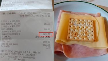 Se indignó por el precio que le cobraron de una galletita con jamón y queso.&nbsp;