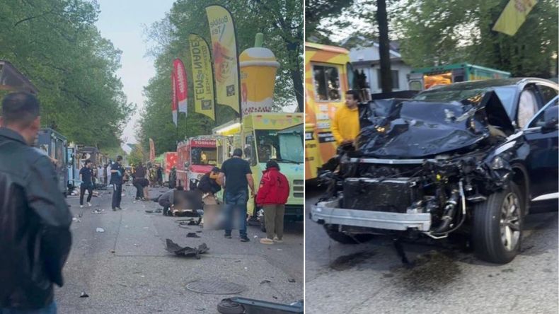Un hombre atropelló a cientos de personas: hay al menos 11 muertos.