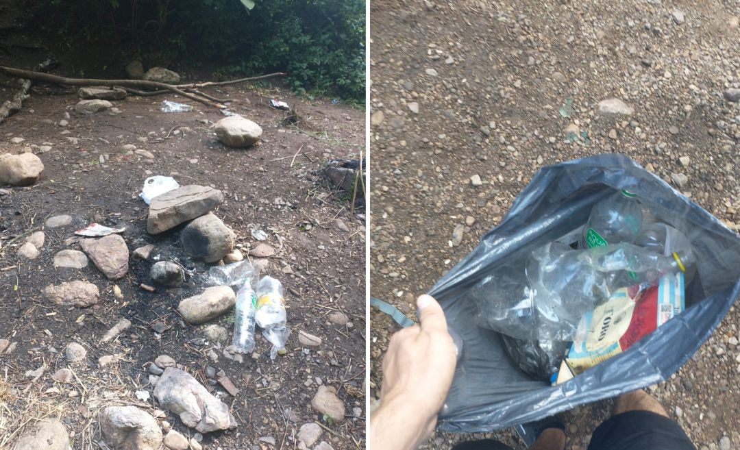 Levantó basura en Cueva de los Leones en la Mendieta y llamó a la reflexión