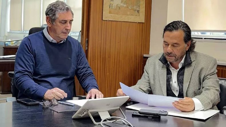 Reunión del gobernador de Salta Gustavo Sáenz con el administrador general de la Dirección Nacional de Vialidad, Marcelo Jorge Campoy