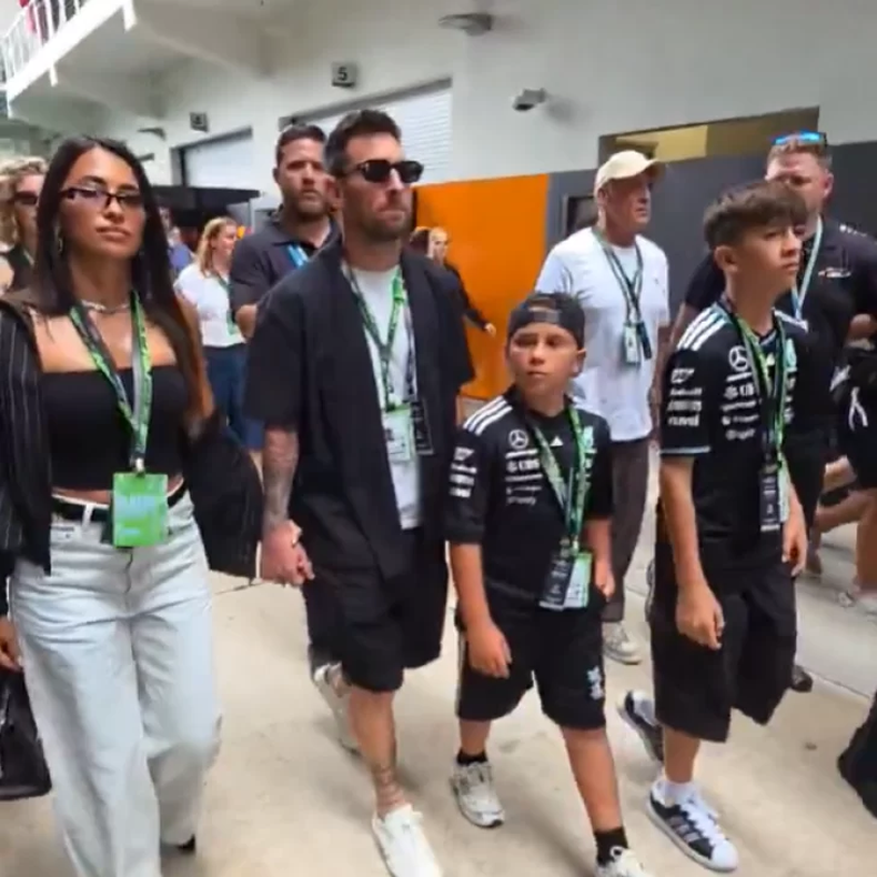 Lionel Messi llegó al GP de Miami para ver a Colapinto y revolucionó la previa