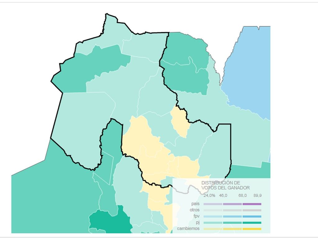 Mapa de Jujuy: resultado de las eleccion
