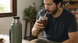 Tomar mate, un hábito diario de los argentinos.