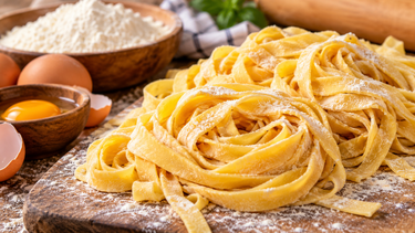 Receta de fideos caseros al huevo.