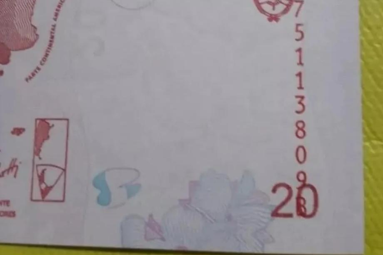 Billete de $20.