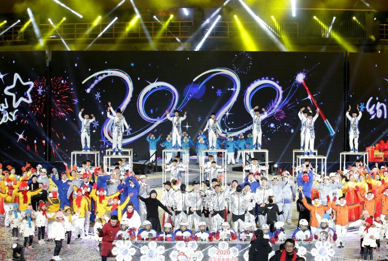 Celebraci&oacute;n en Shougang, uno de los escenarios de los Juegos Ol&iacute;mpicos de invierno de 2022 en Beiing, China
