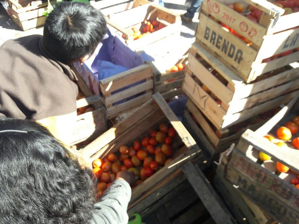 Tomatazo en Plaza Belgrano