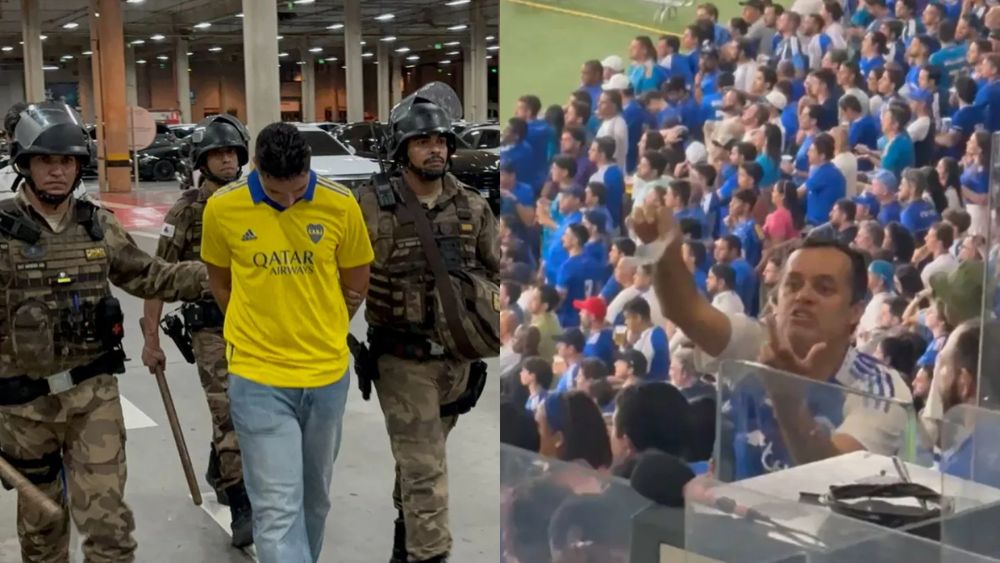 Un hincha de Boca fue detenido por gestos racistas contra la tribuna de Cruzeiro.