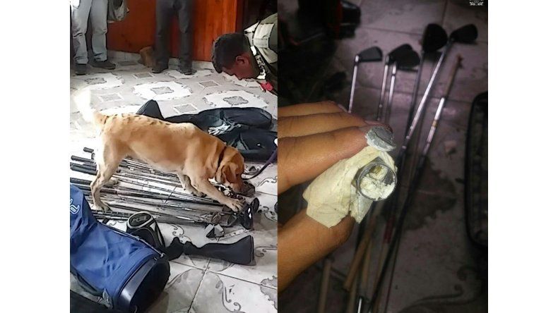 Secuestran 11 kilos de cocaína acondicionados en palos de golf