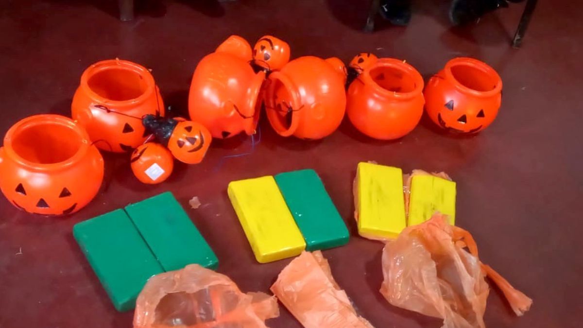 Llevaba cocaína escondida en calabazas de Halloweeny fue detenido