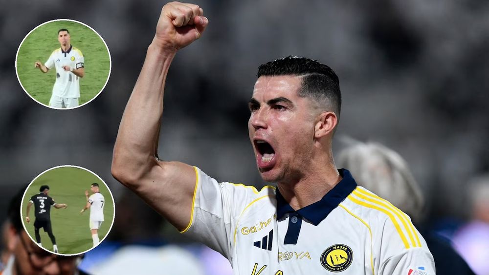 El gesto obsceno de Cristiano Ronaldo cuando hinchas rivales le cantaron “¡Messi!, ¡Messi!...”.