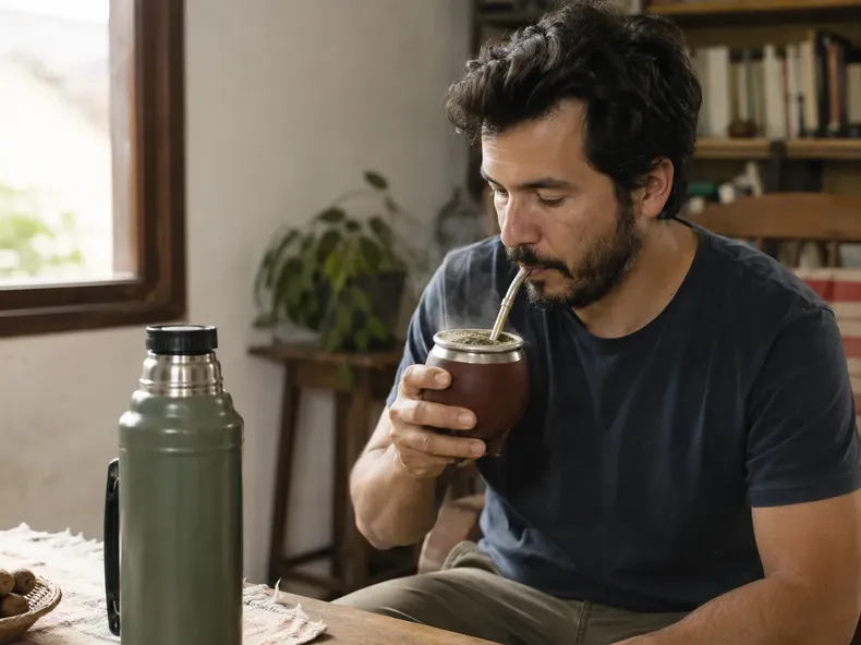 Tomar mate, un hábito diario de los argentinos.