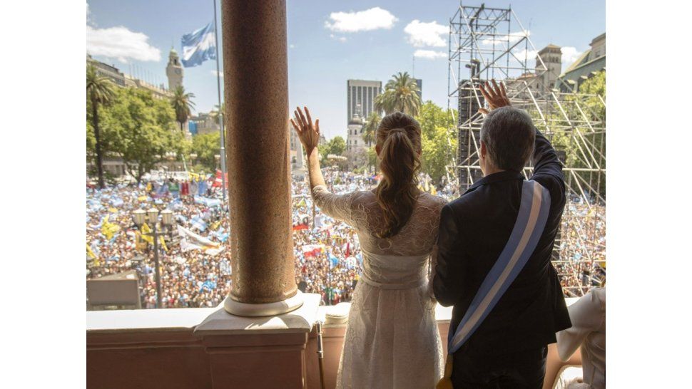 Macri en el balcón