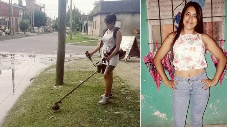 Mamá corta el pasto