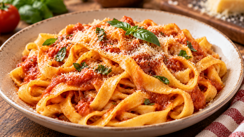 Receta de fideos caseros al huevo.