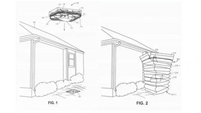Este tubo sirve de enlace, ya que de esta forma el drone de Amazon no tiene que aterrizar.