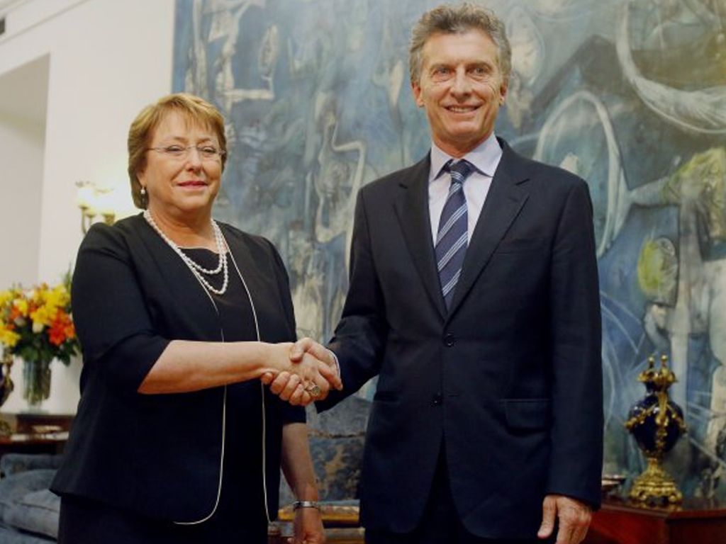 Mauricio Macri y Michelle Bachelet