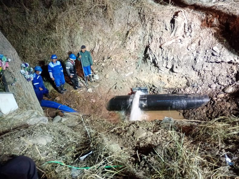 Agua Potable anunció un corte de agua desde el miércoles por la reparación definitiva del acueducto 710 PEAD (polietileno de alta densidad) en Ciudad de Nieva