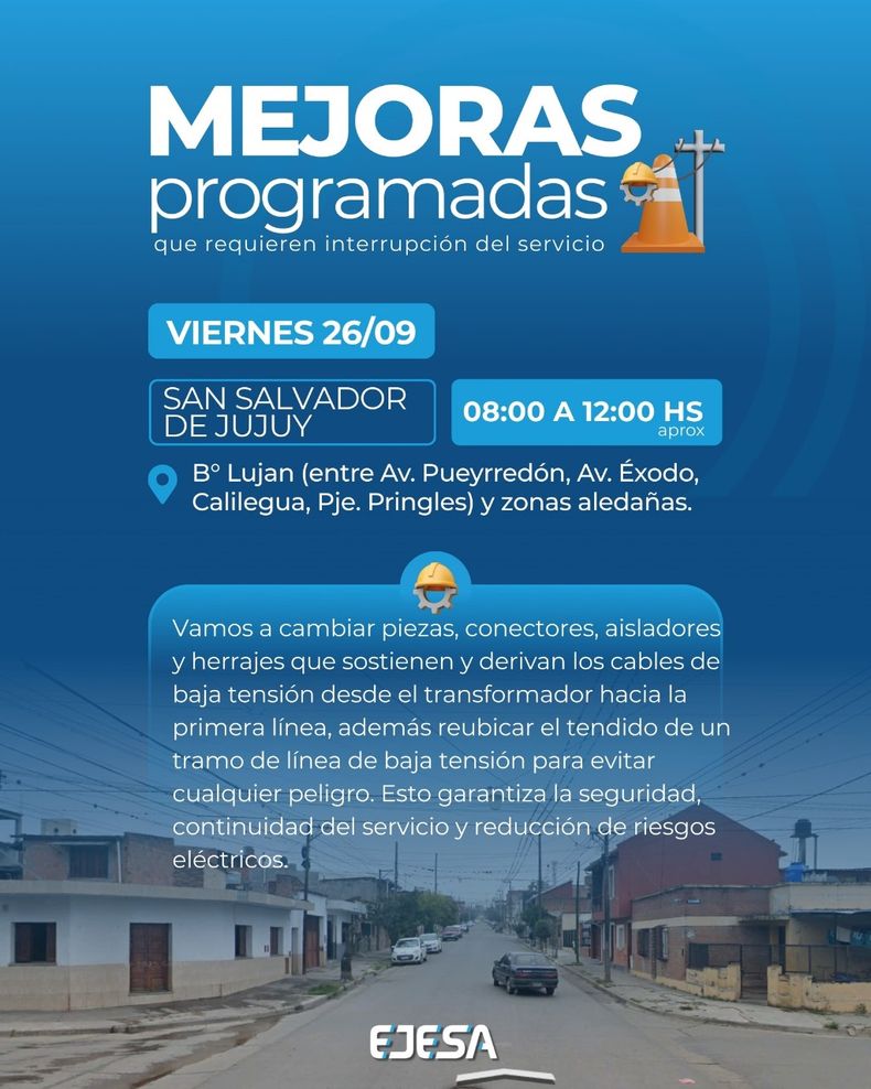 Cortes de luz para el viernes 26 de septiembre