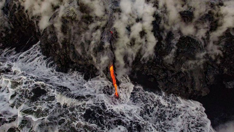 Un flujo de lava en los flancos del volcán Kilauea, en Hawaii.
