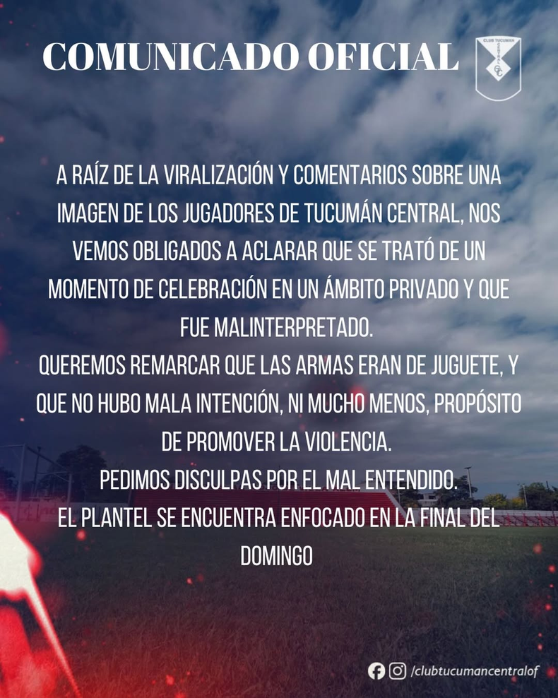 Comunicado de Tucumán Central.