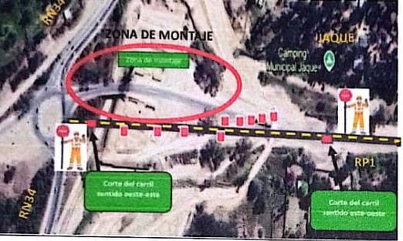 Estado de las rutas en Jujuy RN 34 ALT KM 1188 HASTA RP1 ALT CAMPING EL JAQUE: Cortes temporales del tránsito en ambos sentidos