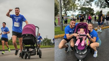 Corrió con su hija en el coche: Santiago Herrera y su beba en una carrera que emocionó a todos