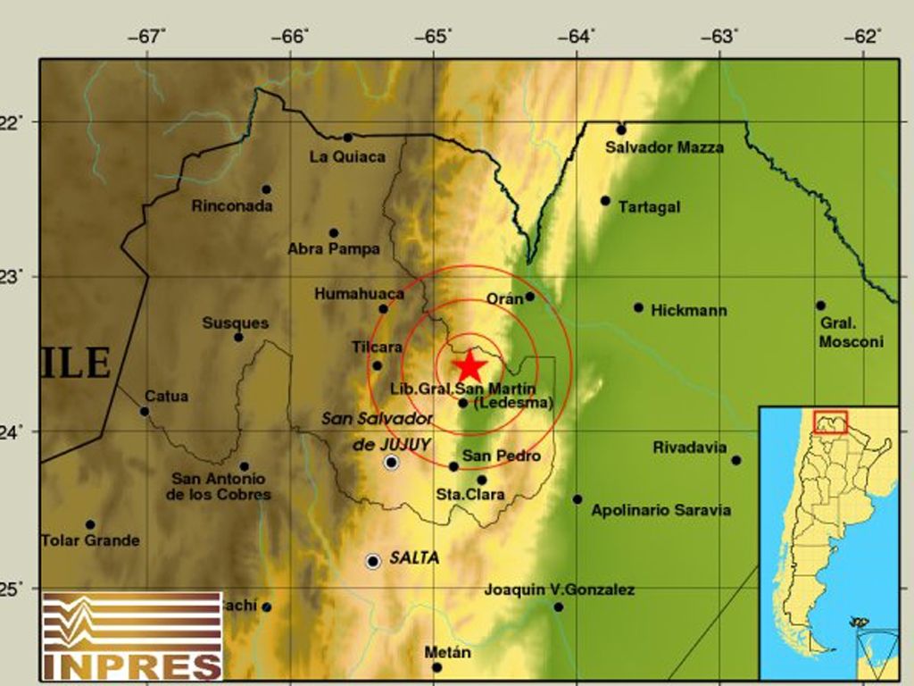 gráfico del sismo