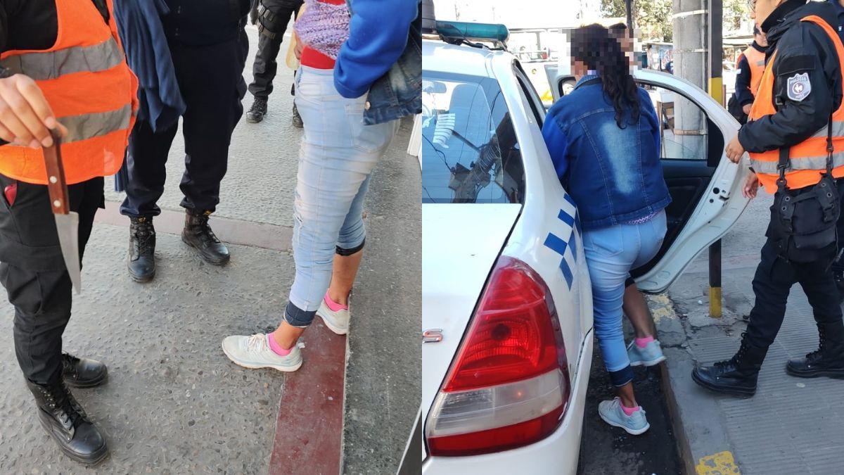 detienen a una mujer por amenazar a la gente con un cuchillo en el centro de jujuy