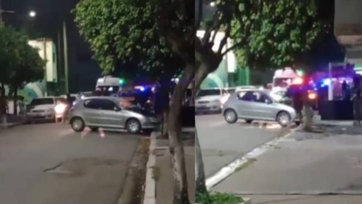 Un auto largaba humo en un garage, lo sacaron a la calle y se prendió fuego