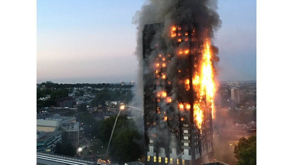 Incendio en torre de Londres