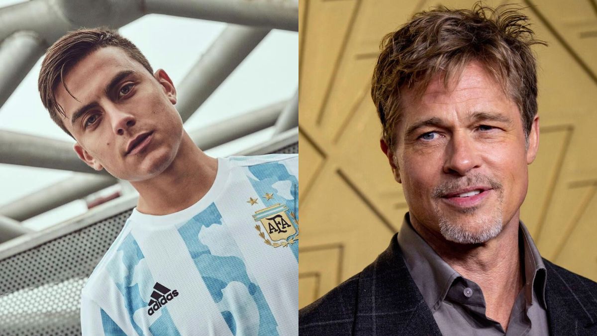 dybala y brad pitt se cruzaron en el gran premio de formula 1