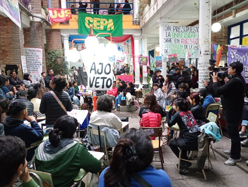 Protesta en la Facultad de Humanidades.