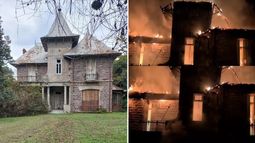 El Château San Miguel se incedió y los bomberos trabajan en el lugar para combatir el fuego.