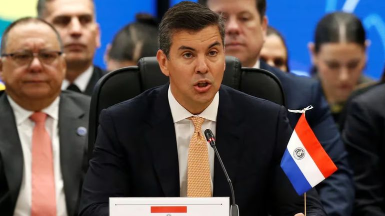 El presidente de Paraguay, Santiago Peña en la cumbre del Mercosur