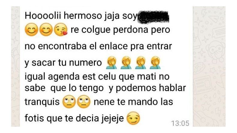 Salteña mandó por error fotos hot a un grupo de WhatsApp 