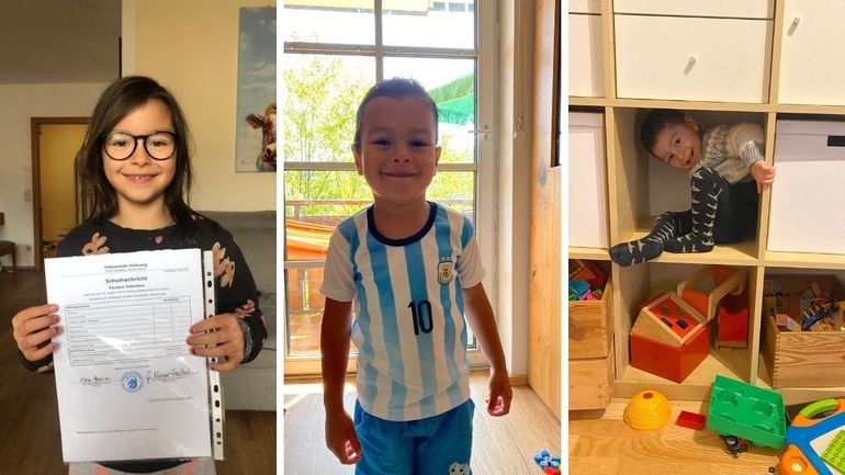 Valentina, Noah y Camilo, sus tres hijos. 