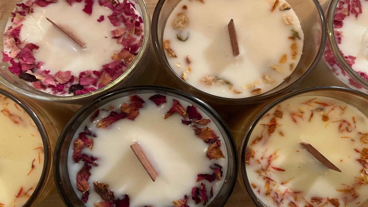 Vela Artesanal De Romero Y Salvia Con Cera De Soja 100% Natural, 3 Mechas, 90 Horas De Aroma A Pino Y Eucalipto Para Relajación Y Decoración Del Hogar