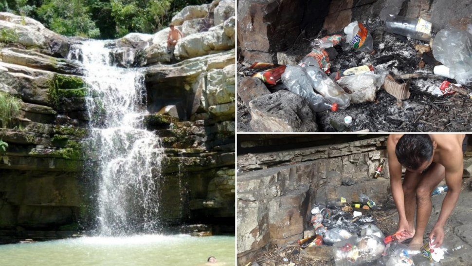 Cascada de las Escaleras: visitaron el lugar, estaba lleno de basura y limpiaron todo