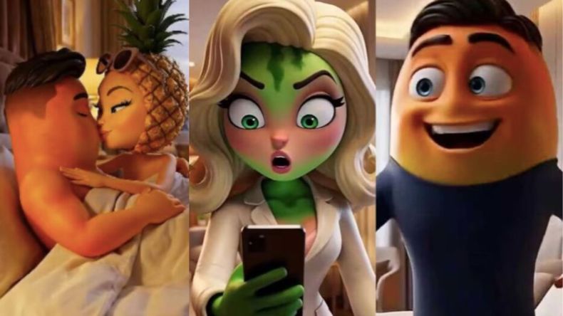 Frutinovela furor: la historia de Wanda Melón, Mango Icardi y Tati Ananá que es viral.