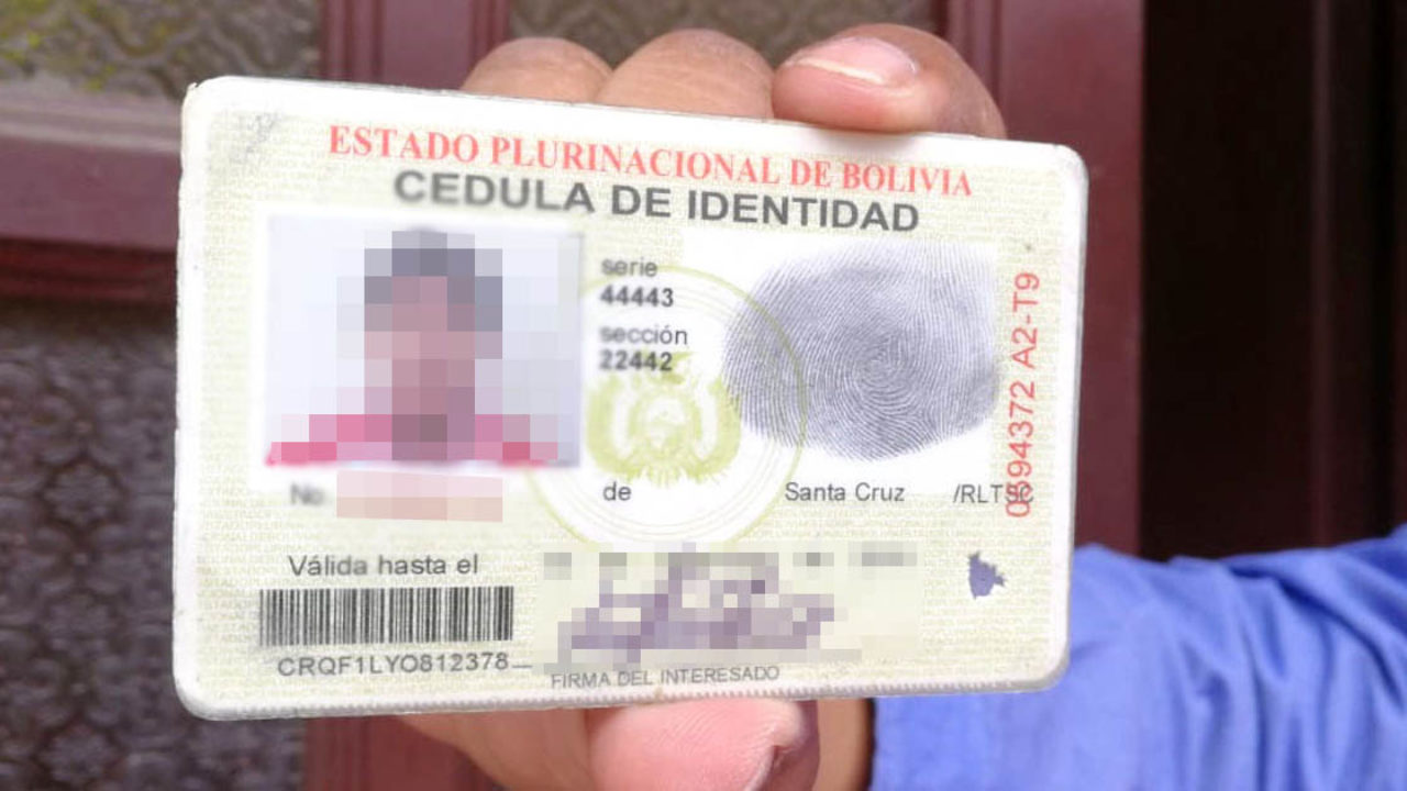 Cédula de identidad de Bolivia.