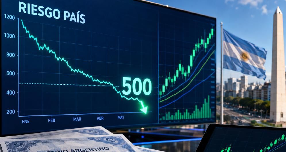 El riesgo país cayó por debajo de los 500 puntos &nbsp;