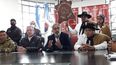 El intendente Raúl Jorge en la presentación de la marcha evocativa.