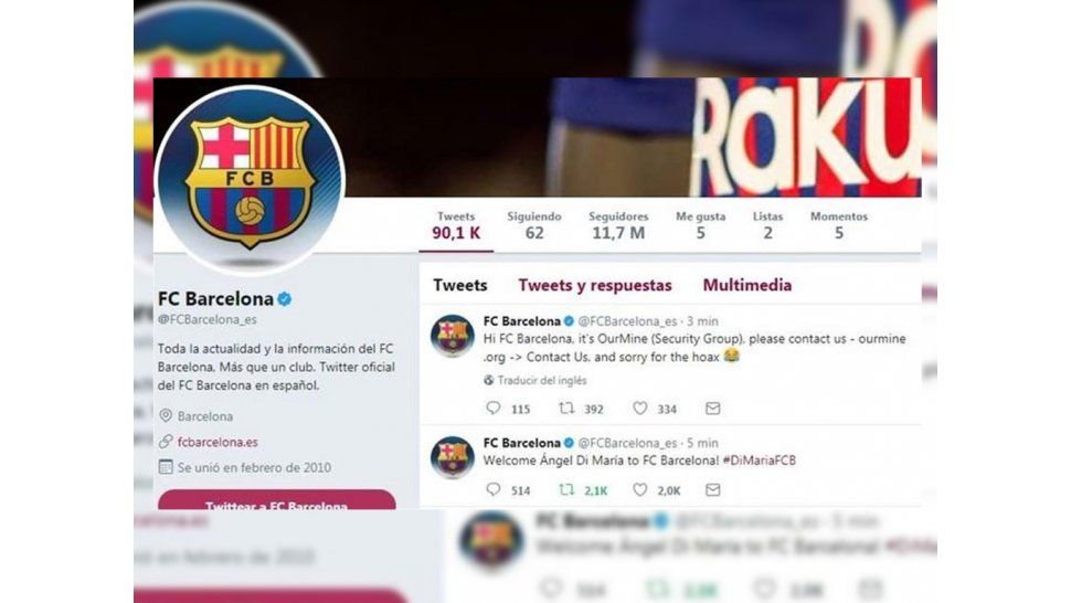 Hackearon el twitter del Barcelona