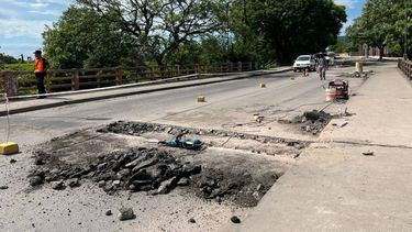 Continúan con las obras en el Puente Tucumán.&nbsp;